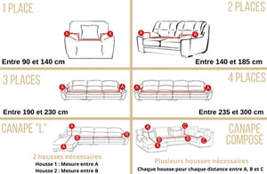 Housse extensible pour canapé et fauteuil - Couleurs unies