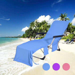 Matowel : Serviette de chaise longue de plage ou de piscine avec des poches de rangement pratiques